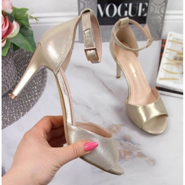 Sandálias de salto alto Sergio Leone W SK374B ouro dourado 1