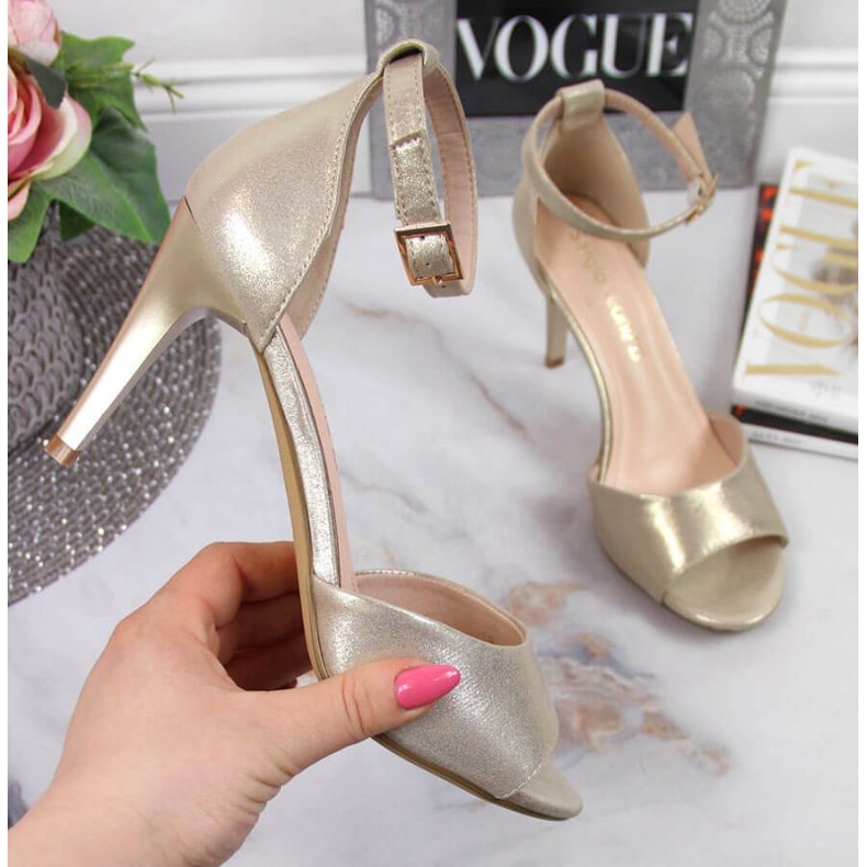 Sandálias de salto alto Sergio Leone W SK374B ouro dourado 1