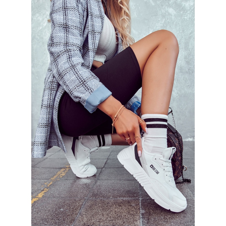 Tênis da moda tênis esportivo Big Star JJ274596 branco 1