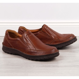 Sapatos de homem em pele castanha Łukbut 946 marrom 1