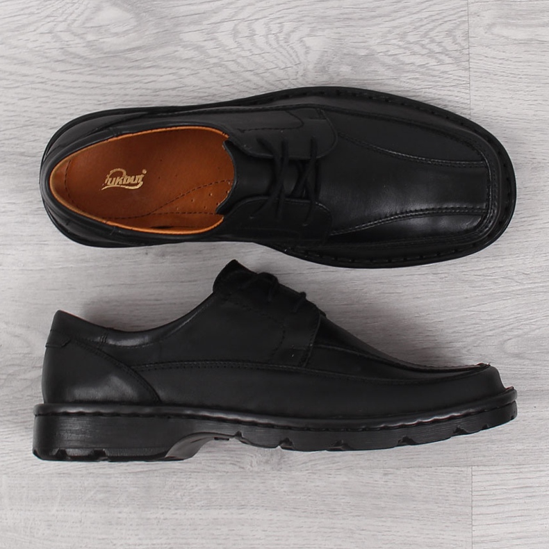 Sapatos de couro preto para homem Łukbut 947 1