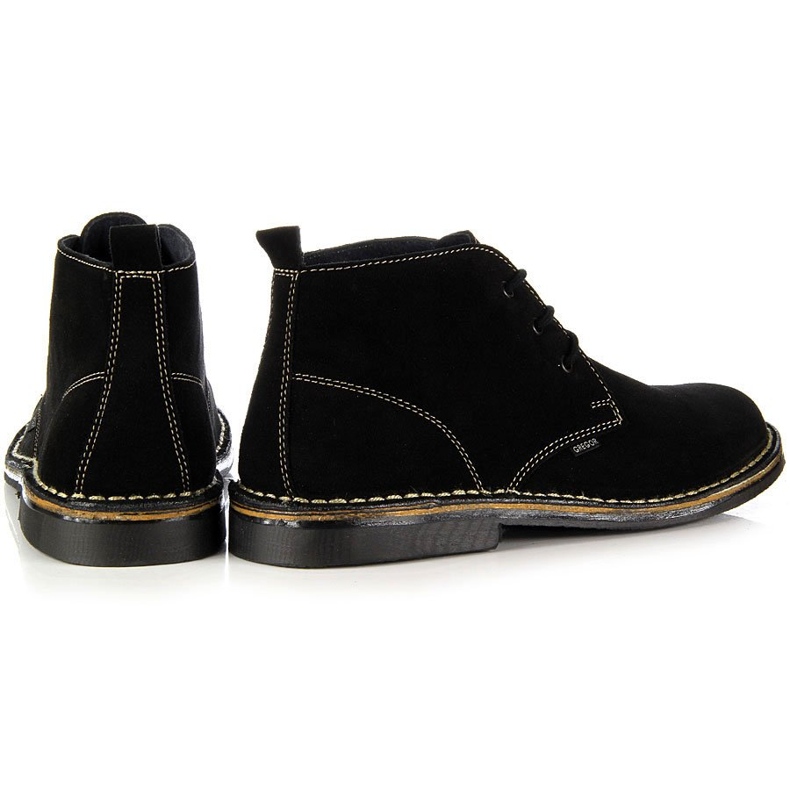 Botas de couro pretas para homens Gregor preto 2