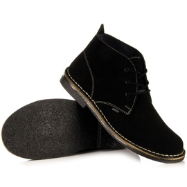 Botas de couro pretas para homens Gregor preto 1