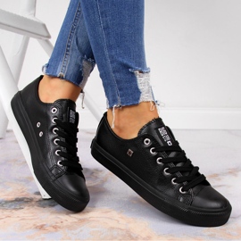 Tênis baixo de couro ecológico preto Big Star V274871 2