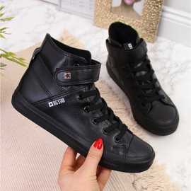 Tênis preto com velcro couro ecológico Big Star V274542 1