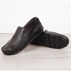 Mocassins de couro masculino Gregor preto 1