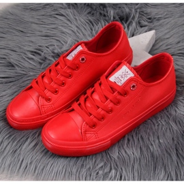 Tênis cano baixo de couro ecológico Cross Jeans DD2R4032 vermelho 1