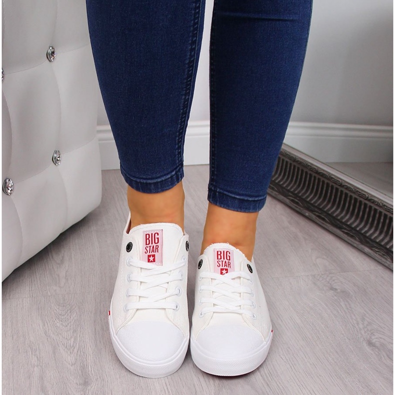 Tênis cano baixo de tecido branco Big Star FF274087 2