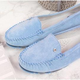 Mocassim feminino de couro azul Filippo 2