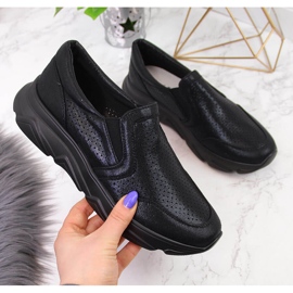 Tênis esportivo feminino, slip-on, preto Jezzi 2