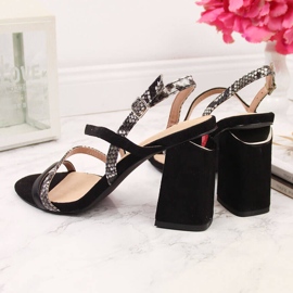 S.Barski Sandálias de mulheres negras em um poste serpentino por S. Barski preto 2