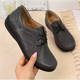 Sapatos femininos de couro cinza Helios 715 2