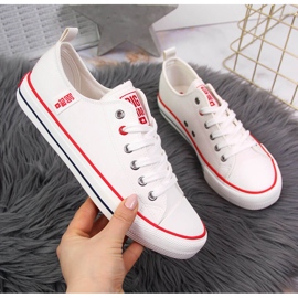 Tênis cano baixo branco de couro ecológico Big Star JJ274130 2