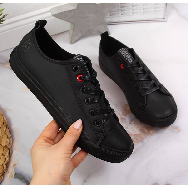 Cano baixo em couro ecológico todo preto Big Star JJ274006 2