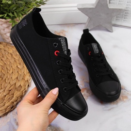 Tênis baixo têxtil todo preto Big Star JJ274003 1