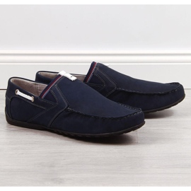 Mocassins de couro azul marinho para homem Łukbut 1800 azul-marinho 1