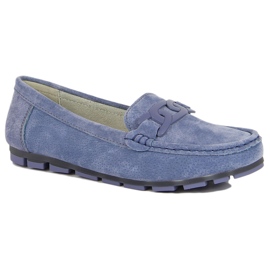 Mocassim feminino de couro azul Filippo 1