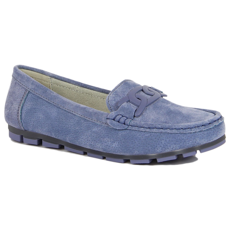 Mocassim feminino de couro azul Filippo 1