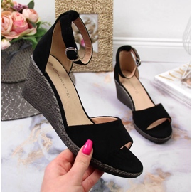 Sandálias de cunha pretas de mulher Potocki preto 1