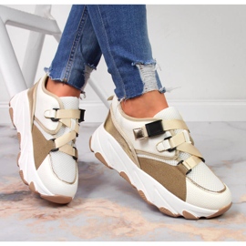 Tênis feminino na plataforma creme Potocki multicolorido 1