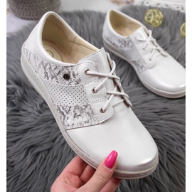 Sapatos de couro feminino confortáveis, prata Helios 399 1