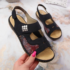 Sandália Rieker 65989-14 azul marinho com velcro 1