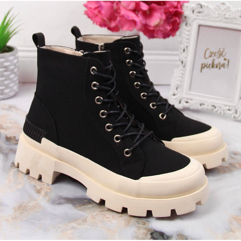 S.Barski Tênis feminino preto DA na plataforma 2