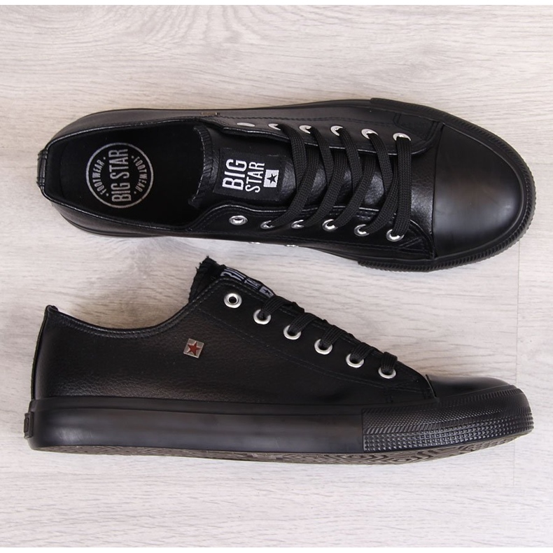 Tênis de couro eco preto de homem Big Star V174345 1
