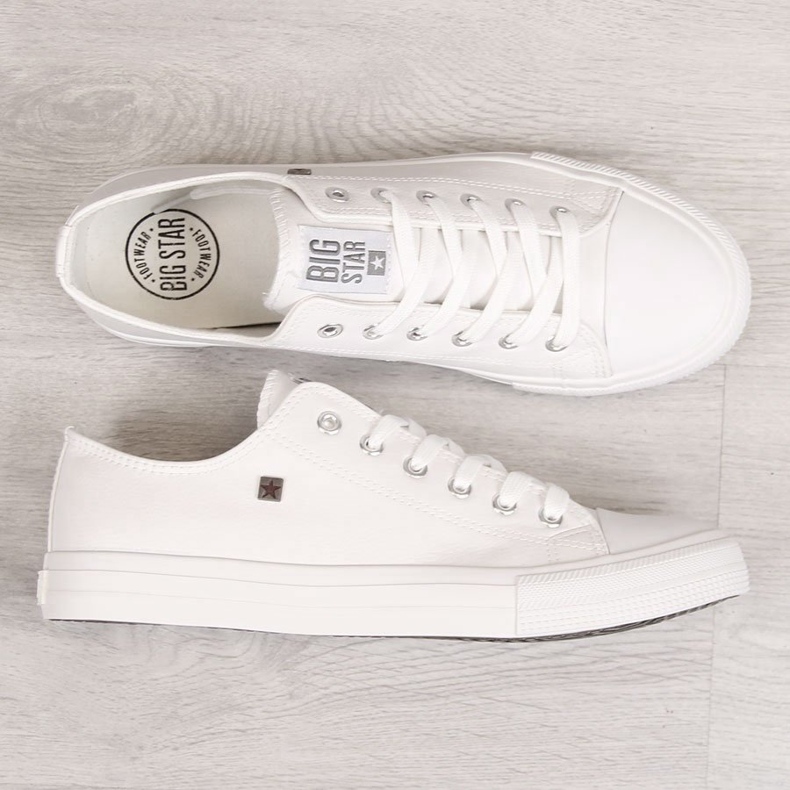 Tênis masculino de couro ecológico branco Big Star V174347 1