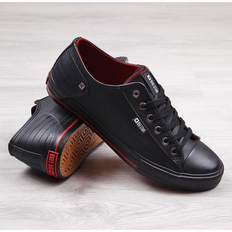 Tênis masculino de couro eco preto Big Star DD174259 1