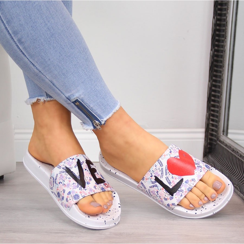 Chinelos de praia de borracha branca de mulher Big Star branco 1