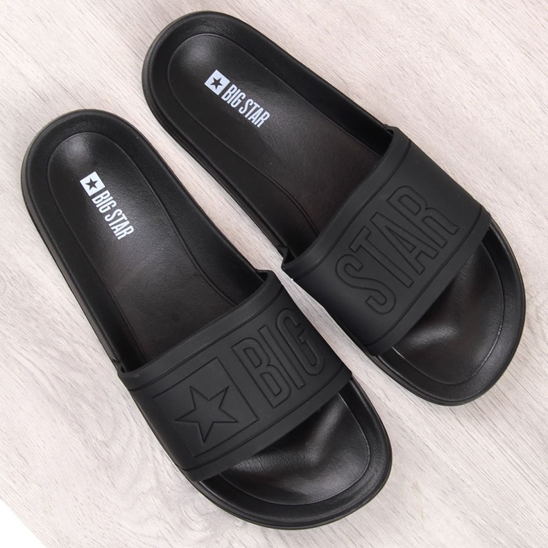 Chinelos de praia de borracha preta para crianças Big Star DD374157 preto 2