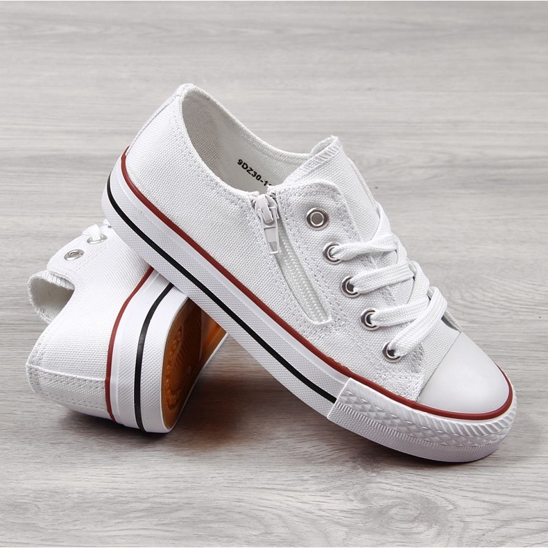 News Tênis baixo infantil com zíper, branco NOTÍCIAS 1