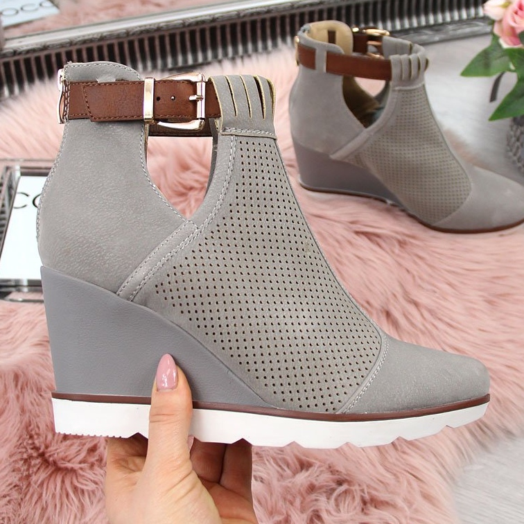 Tênis de cunha vazada cinza Filippo cinza 2