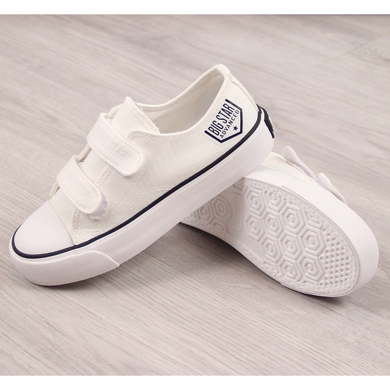 Tênis infantil branco com velcro Big Star FF374061 1 Tênis infantil branco com velcro Big Star FF374061 1