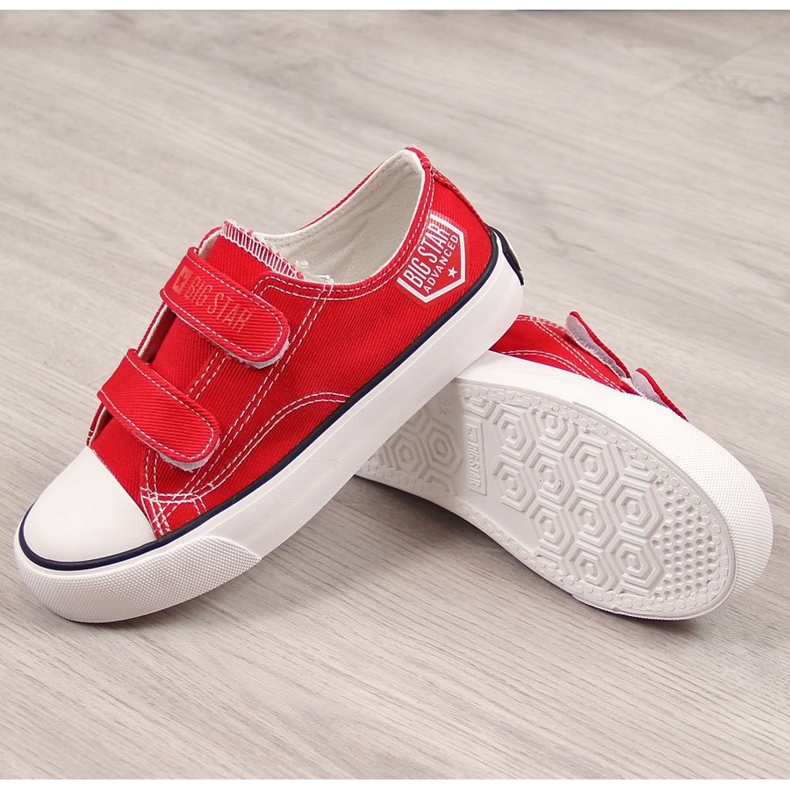 Red Big Star FF374063 tênis infantil com velcro baixo vermelho 1
