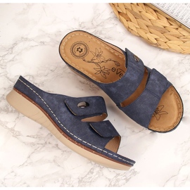 Chinelos de velcro eVento azul marinho para mulher confortáveis 2