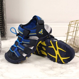 Sandália de menino com fecho de velcro American Club azul marinho 1 Sandália de menino com fecho de velcro American Club azul marinho 1