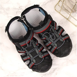 Sandálias de menino com velcro preto American Club 1