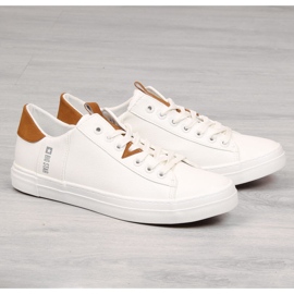 Tênis cano baixo de couro ecológico de homem branco Big Star GG174025 1