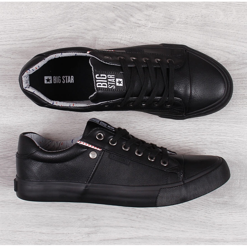 Couro ecológico de cano baixo masculino Big Star GG174029 preto 1