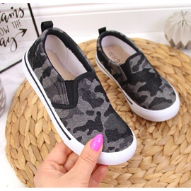 Tênis deslizar em chinelos para o jardim de infância, camuflagem preta Atletico preto 1