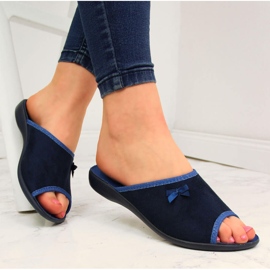 Chinelos femininos em casa, azul marinho e azul Befado 1