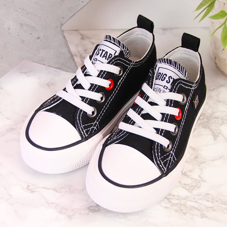 Tênis infantil baixo preto Big Star HH374090 branco 2