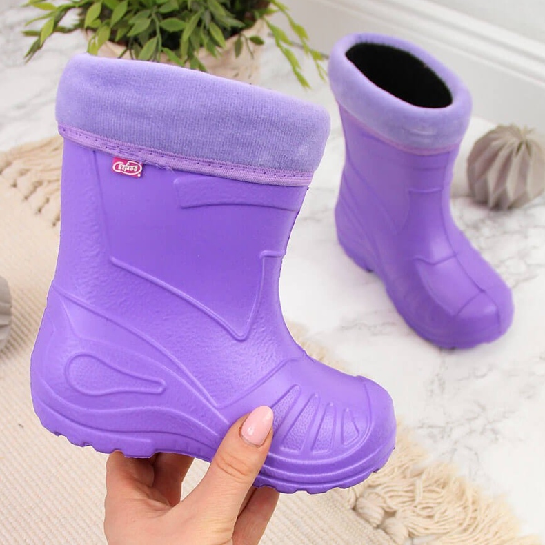 Botas de neve para menina com meia Befado roxa tolet 1 Botas de neve para menina com meia Befado roxa tolet 1