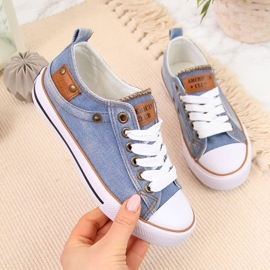 Tênis infantil denim azul American Club azul 1