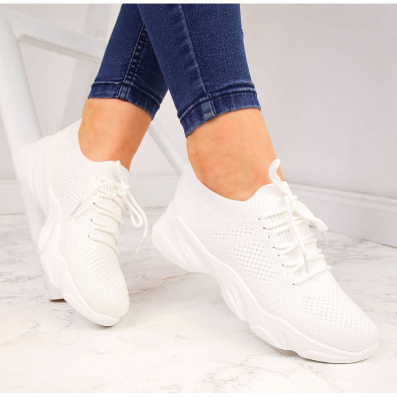 Meias femininas brancas Filippo sapatos esportivos branco 1