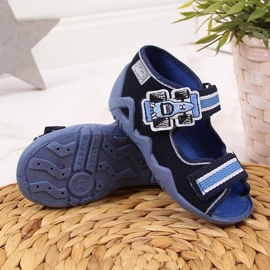 Chinelos de menino para jardim de infância em nabos Befado azul marinho 1