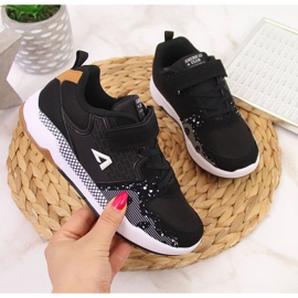 Tênis esportivo infantil Black American Club com velcro preto 1