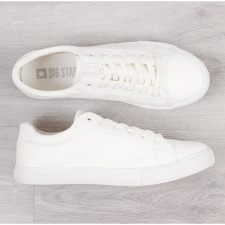Couro ecológico branco de cano baixo para homem Big Star II174028 1